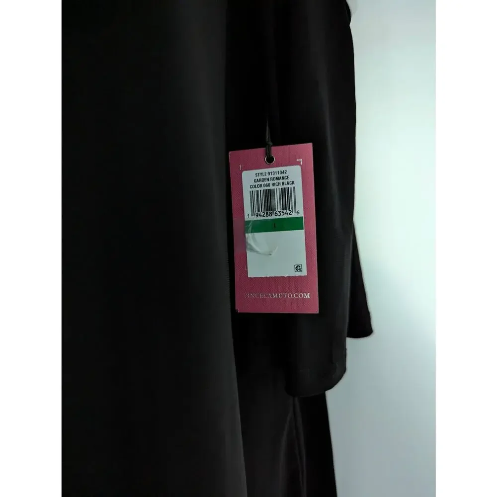 Vince Camuto Black Top with Strappy Flare Sleeves - Picture 10 of 13